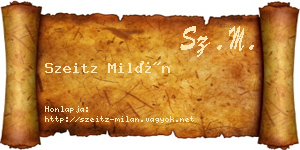 Szeitz Milán névjegykártya