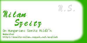 milan szeitz business card